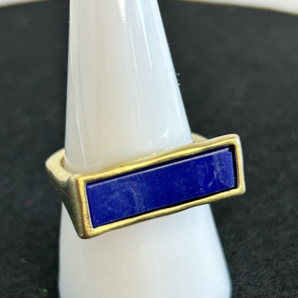 NWT Karen Kane Lapis & Gold Ring - Picture 4 of 14